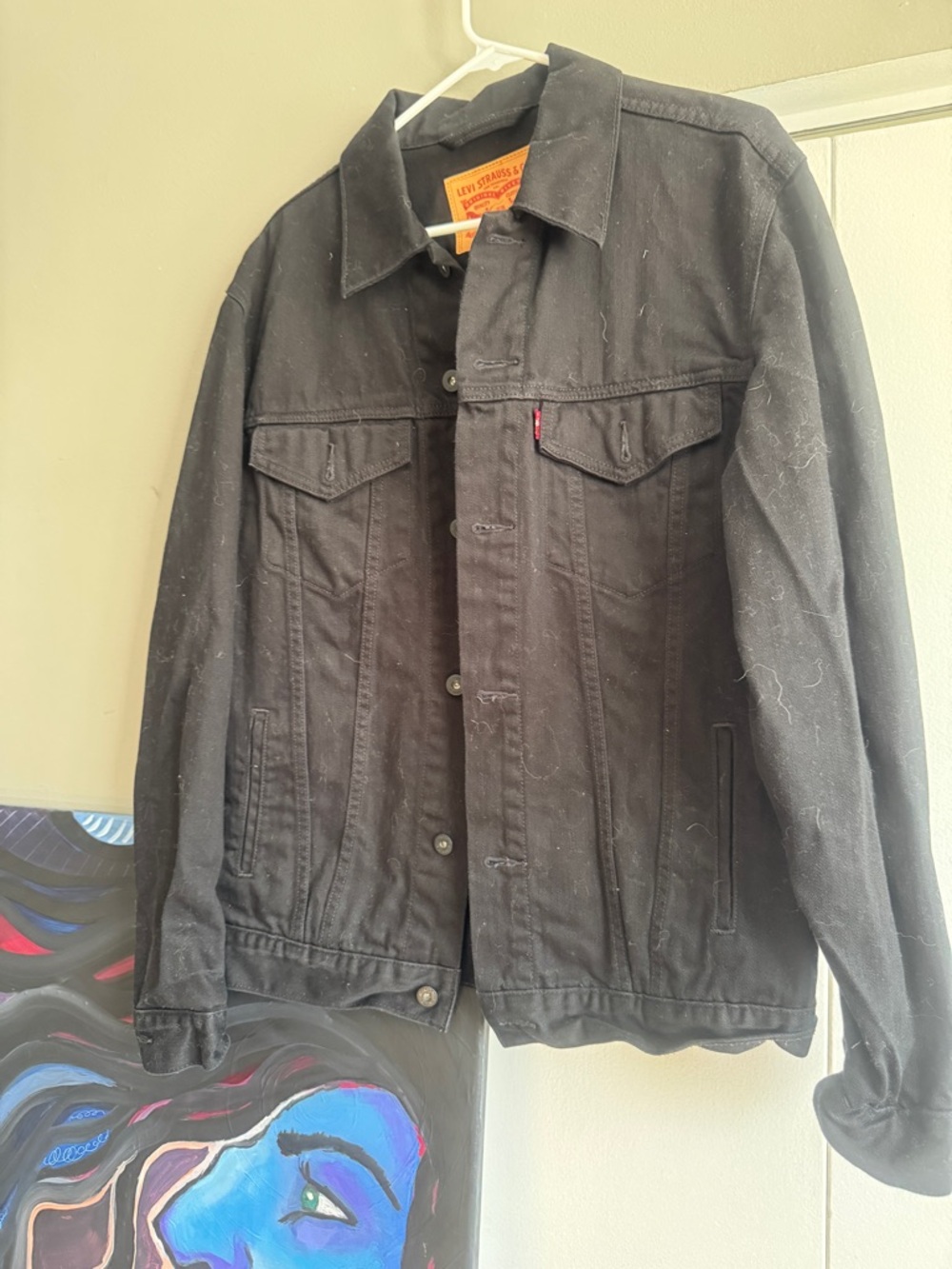 Levi's Black Denim Jean jacket size XL